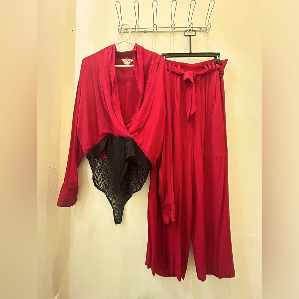 Vintage Red Pants Set